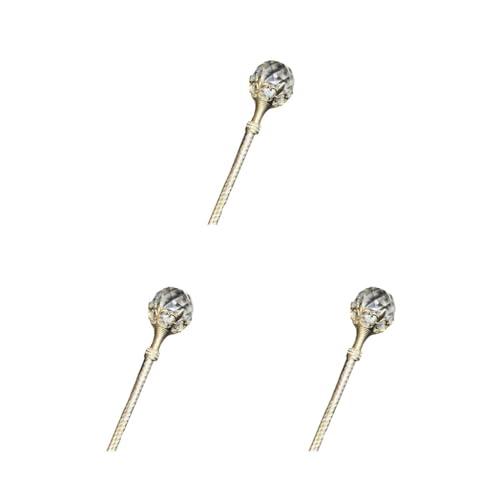 Lot de 3 boules de cristal avec baguette de sceptre et fée D