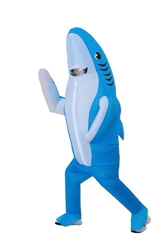 FUNFOCUS Costume de requin gonflable pour adulte – Costume d