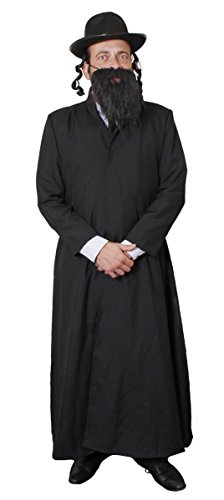 Déguisement Juif pour Adulte - Y Compris: Veste Duster Noir,