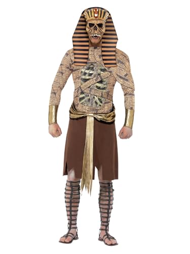 Smiffys Costume Pharaon zombie, Doré, avec tunique, manchett
