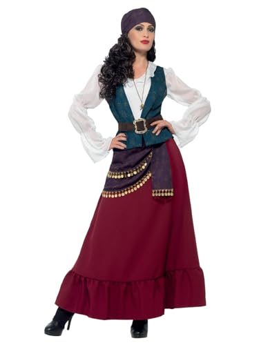Smiffys Costume belle flibustière Deluxe, Violet, avec robe,