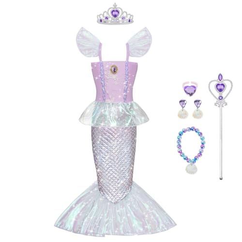 BSBUY Deguisement Robe Petite Sirene Ariel, Costume Princess