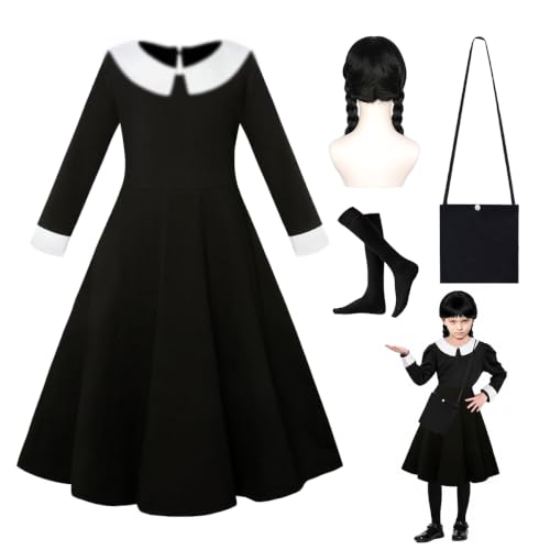Déguisement Mercredi Enfants, Costume de Mercredi pour Fille