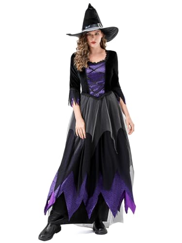 NFJIJL Deguisement Sorciere Femme, Costume Sorcière Femme av