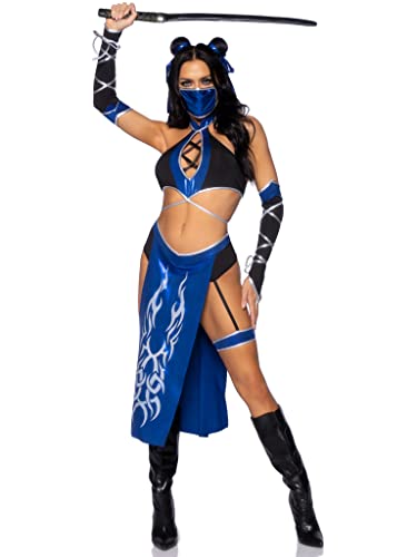 Leg Avenue 5 PC Combat Ninja, includes keyhole halter crop t
