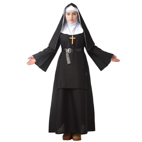 GRACEART Halloween Déguisement Femme Nonnes Robe de Costume 