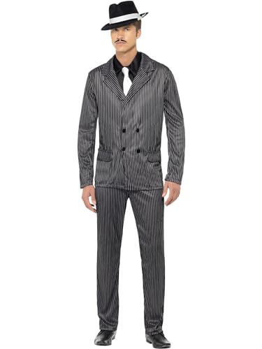 Fancy Dress Gangster Costume (M), Noir