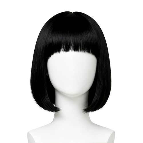 CATMEYE Perruque Carré Noir pour Femmes Noires, 35 cm Cheveu