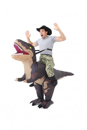 FUNFOCUS Costume de dinosaure gonflable pour adulte – Costum