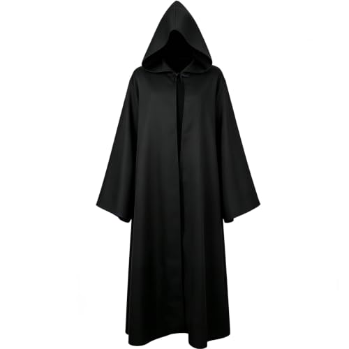 Wonuante Cape à Capuche Médiévale, Adulte Robe Cosplay, Chev