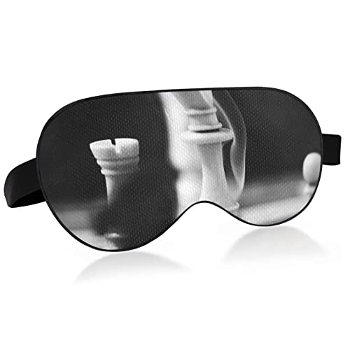 Unisex Sleep Eye Mask Vintage Black White Chess King Night M