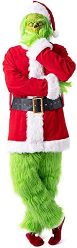 ZLYJ Flovey Grinch Cosplay Costume Vert Masque Santa Hat Cha