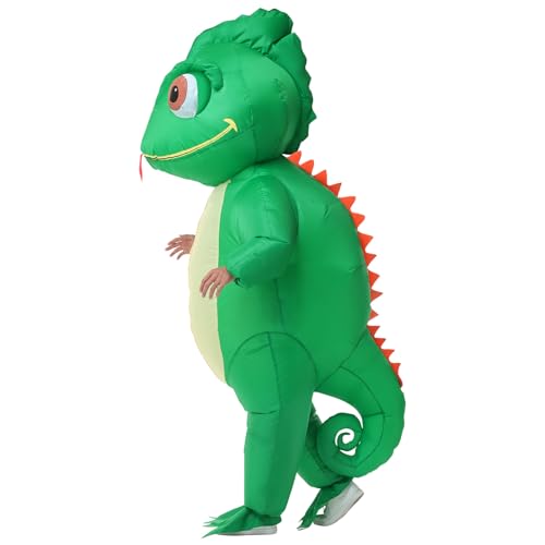 Costume de caméléon gonflable pour adultes, costume de lézar