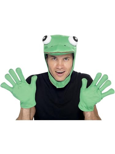 Smiffys Panoplie de grenouille, vert, avec capuche et gants 