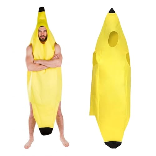 EYWILYWI Costume de banane jaune hilarant pour adulte, léger