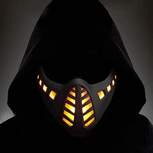 Zhongren Demi-masque cyber punk à LED pour cosplay, demi mas