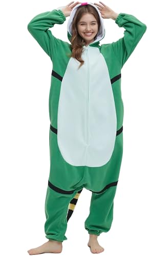 DarkCom Costume Unisexe pour Adultes Vert Lézard Combinaison