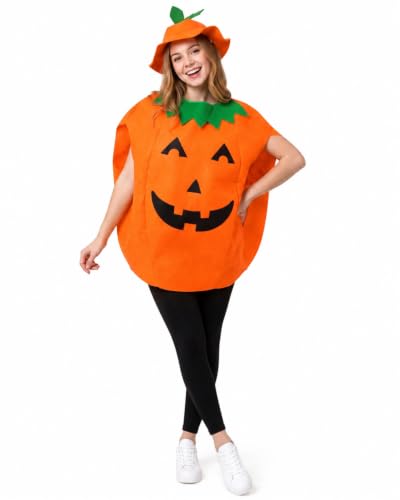 UXEWKL Déguisement Citrouille Adulte 2 Pièces Costume+Chapea