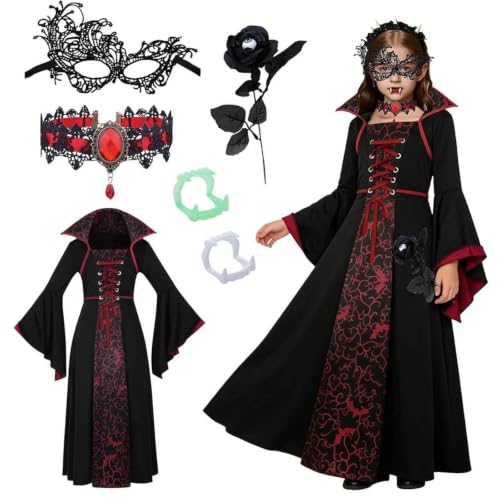 DéGuisement Vampire Fille Robe Halloween pour Fille Costume 
