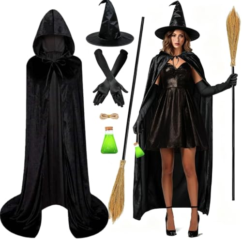 iZoeL Deguisement Sorciere Femme, Deguisement Halloween Femm