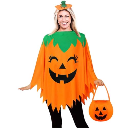 Deguisement Citrouille Femme Halloween avec Citrouille Chape
