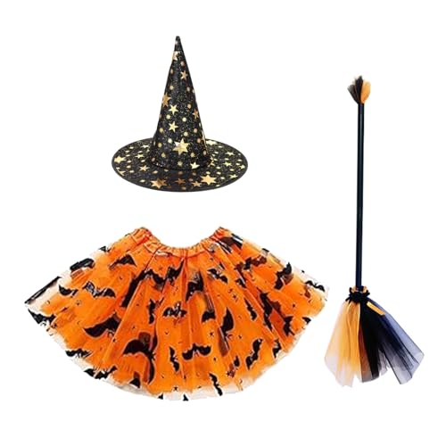 JSRHEEM Costume de sorcière pour filles dHalloween, ensemble