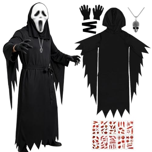 HHDESHSL Halloween Ghostface Costume, Déguisement Scream pou