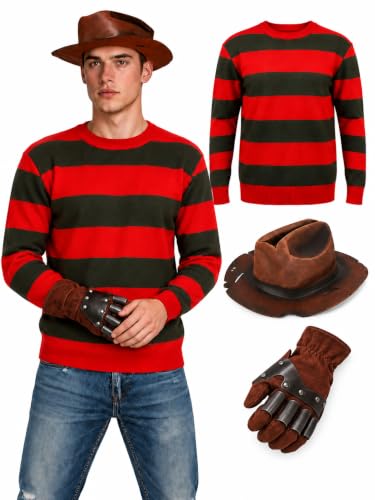 Zophlly Freddy Krüger Costume de masque, pull (costume Fredd
