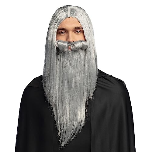 Boland 85712 - Perruque et barbe Enchanteur Merlin, cheveux 