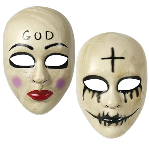 JIEBAO 2 Pièces The Purge Anarchy God Mask, Halloween Masque