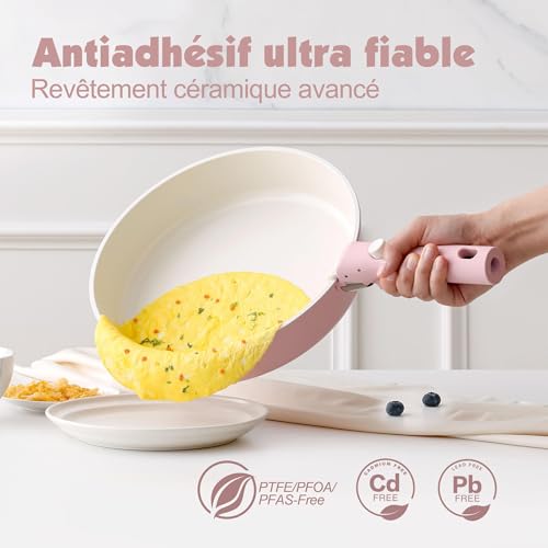 SENSARTE Batterie de Cuisine Induction avec Poignées Amovibl