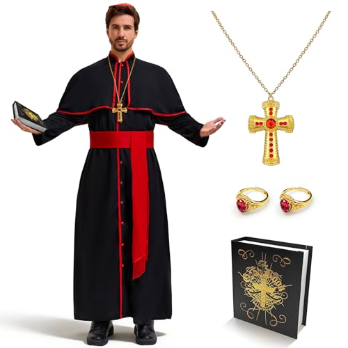 LumenVela Deguisement Pretre Adulte, Halloween Déguisement C