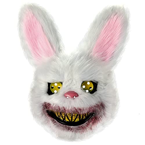 UNOLIGA Masque Effrayant dHalloween Masque de Lapin Sanglant