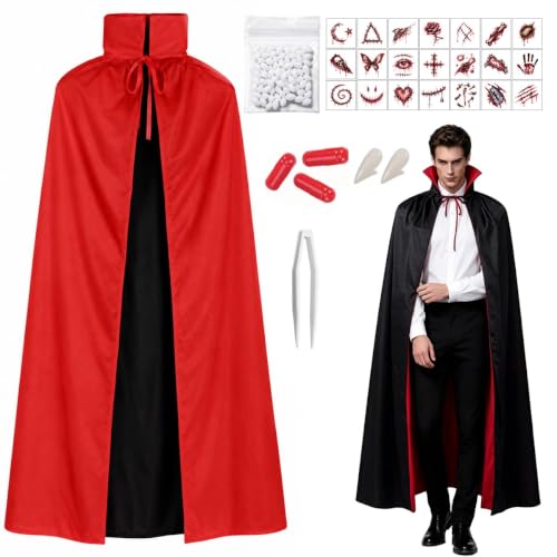 Cape de Vampire pour Halloween, 150cm Costume de Vampire Dou