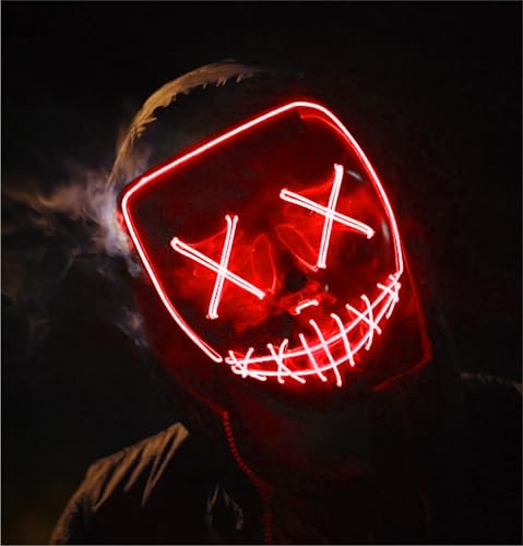 Masque LED Purge rouge, masque de costume contrôlable pour H
