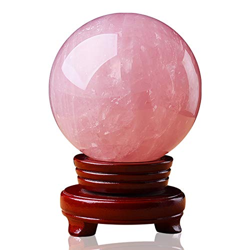IUYIXWFP Boule de guérison Magique en Cristal de Quartz Rose