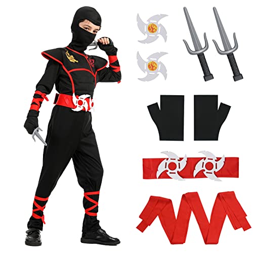 Aomig Déguisement Ninja pour Enfants, Ensemble de costumes d