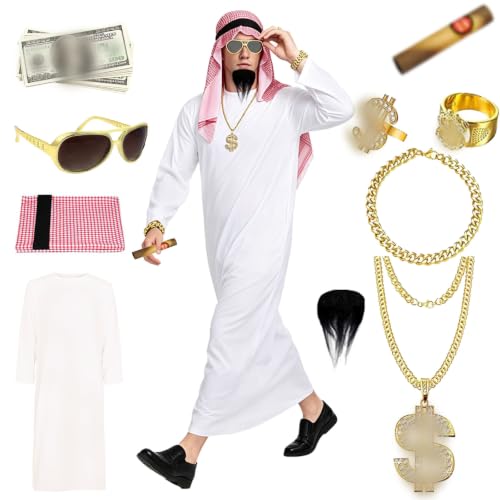 SIJIFAFA Costumes arabes,Deguisement Arabe Homme,Costume de 