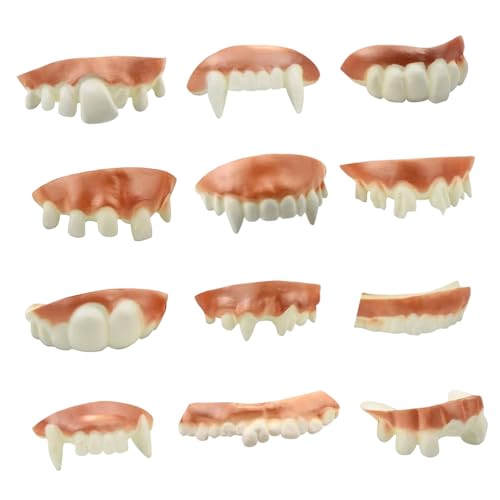 AIWXEEU Lot de 12 Faux Dentier Drôle pour Halloween, Fausses