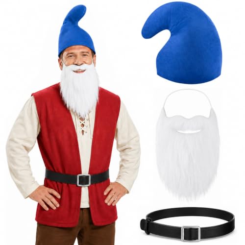 Set Costume Nain Chapeau Barbe Ceinture