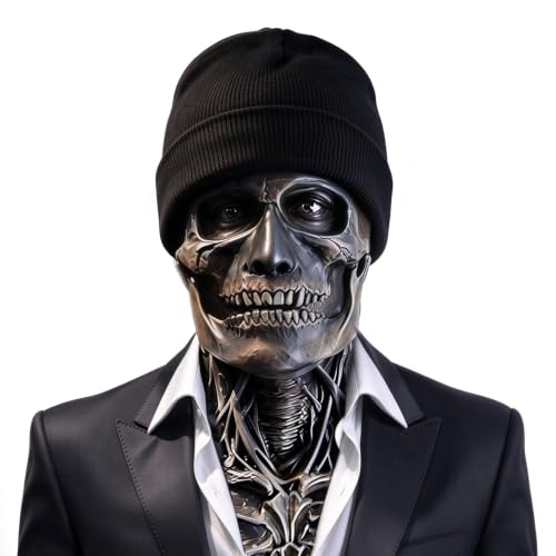 Horreur Masque Adulte pour Halloween (Noir) | Masque de Crân