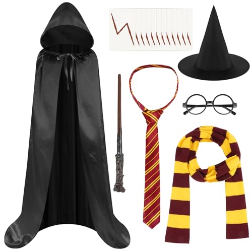 AUYAO Costume de Magicien Robe de Magicien, 18PCS Ensemble d