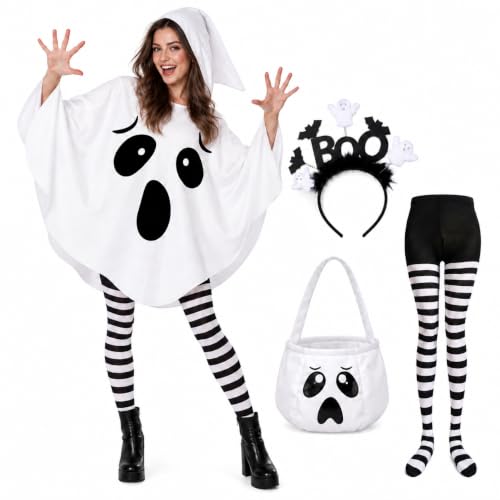 Deguisement Fantome Femme Adulte Halloween Costume Cape à Ca