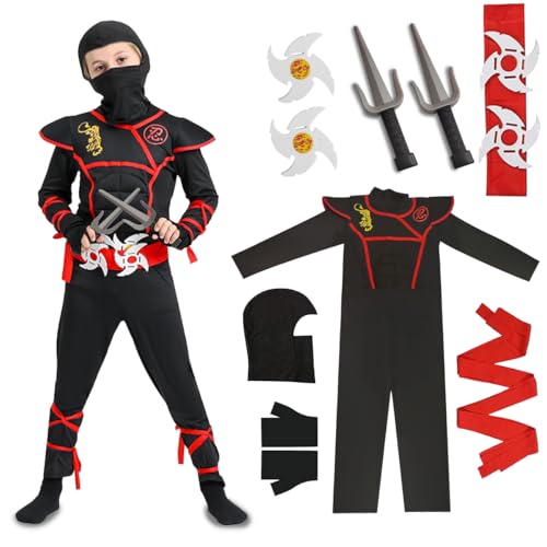 HHDESHSL Déguisement Ninja Enfant, Costume Ninja pour Garçon