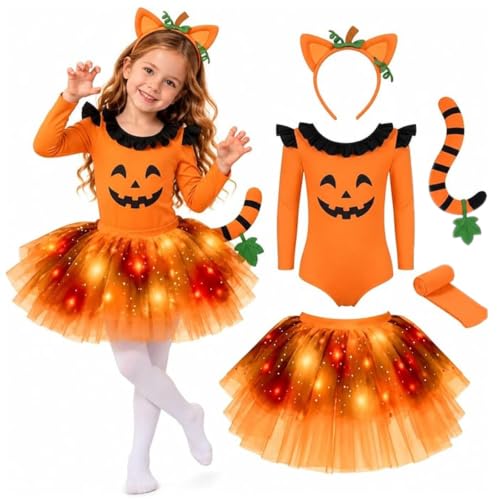 Ensemble de costume dHalloween Chat pour fille : serre‑tête 