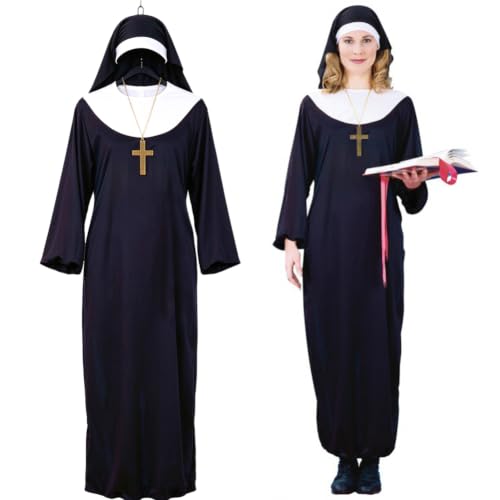 ZesGlyxyr Costume de Nonne, Costume de Nonne Sœur, Déguiseme