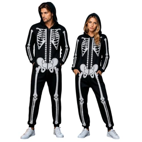 Générique Deguisement Halloween Skelett Unisex Onesie für Er