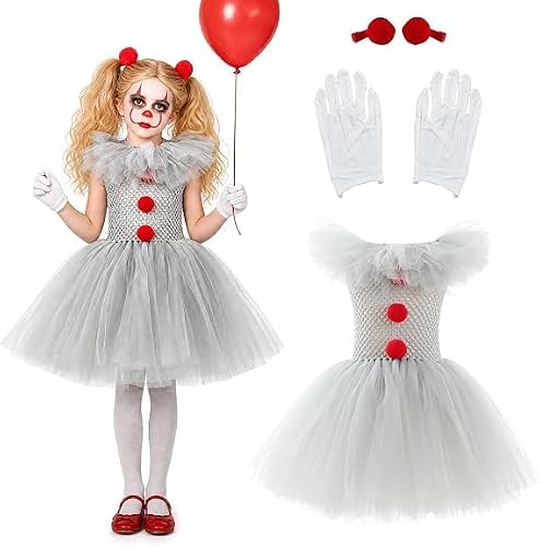 Générique Robe Halloween Fille Déguisement Clown Tueur, Cosp