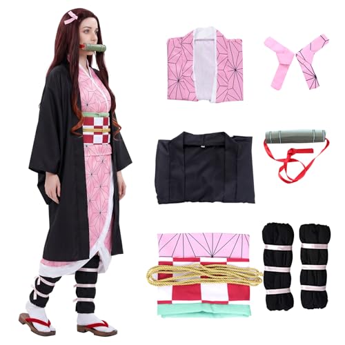 Formemory Nezuko Cosplay 10 pièces Ensemble de Déguisement E