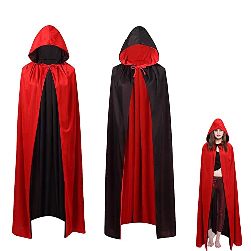 OUQIWEN 150CM Cape Vampire Adulte,Unisexe Cape à Capuche Hal